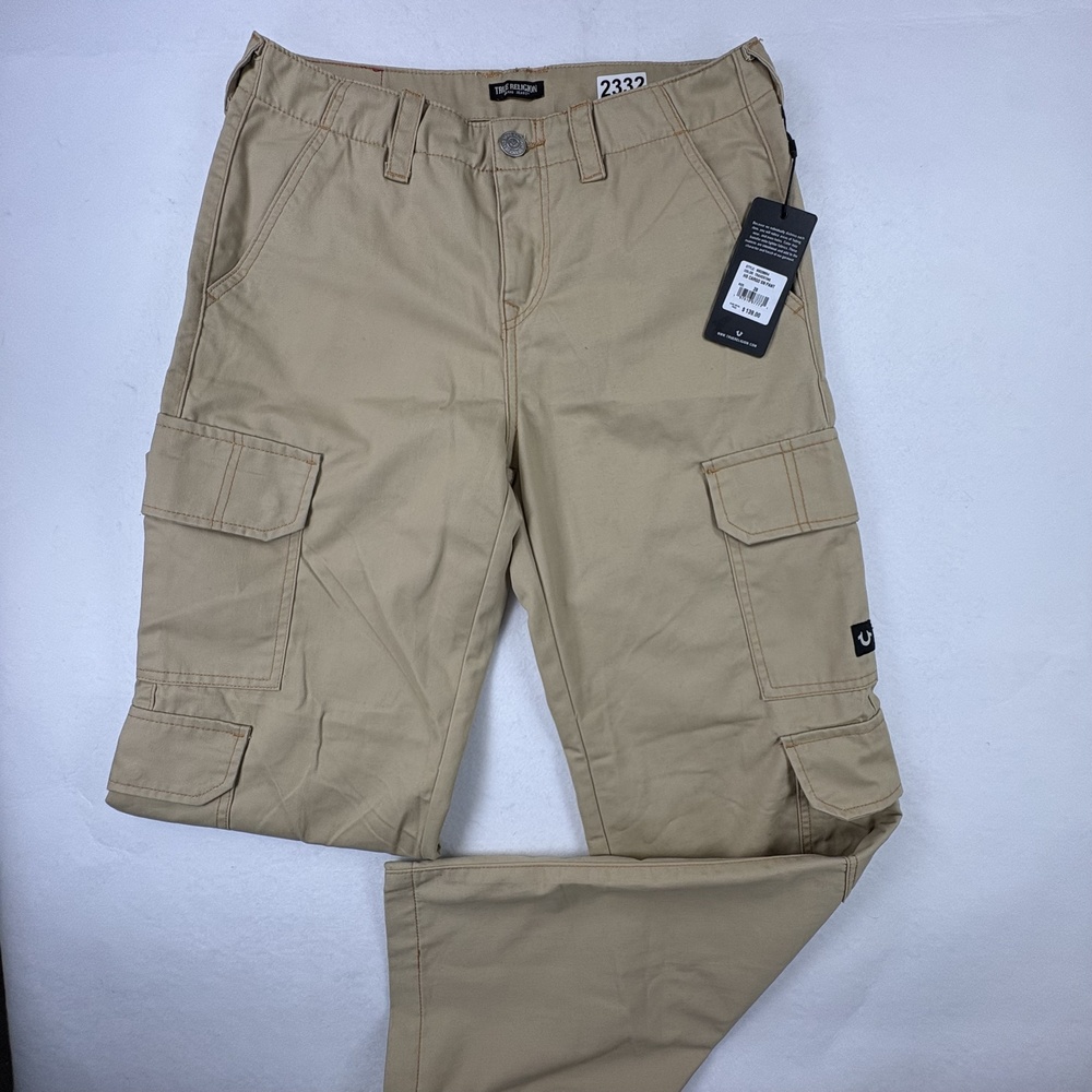 True Religion Cargo Pants Mens 28 Travertine Tan Horseshoe Utility NWT $139